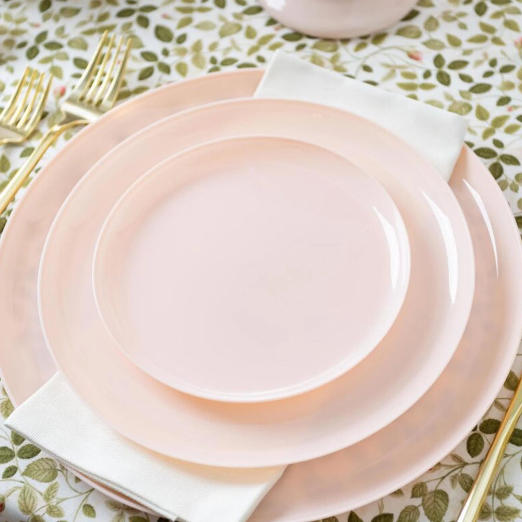 10.6" Round Pink Disposable Plastic Plates (90 Pack) N301467