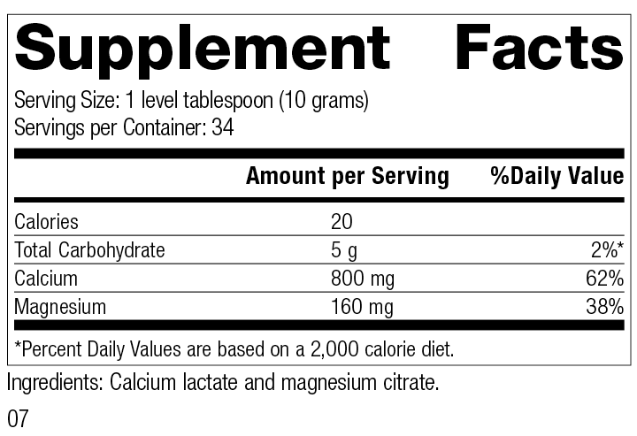 Calcium Lactate Powder, 12 oz (340 g) B54054