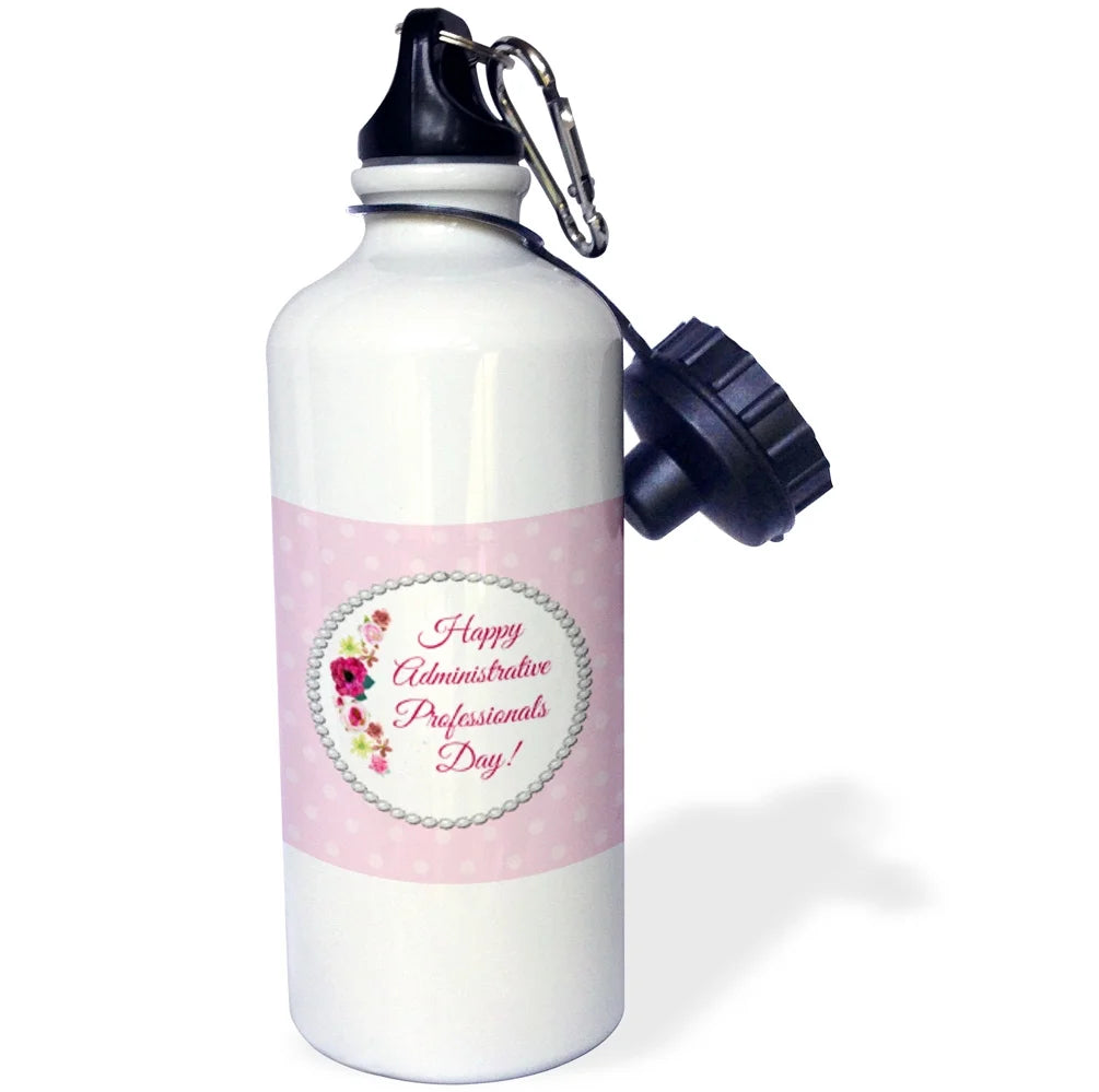 Pink Red Pearl Look Straw Water Bottle, 21-ounce O26303
