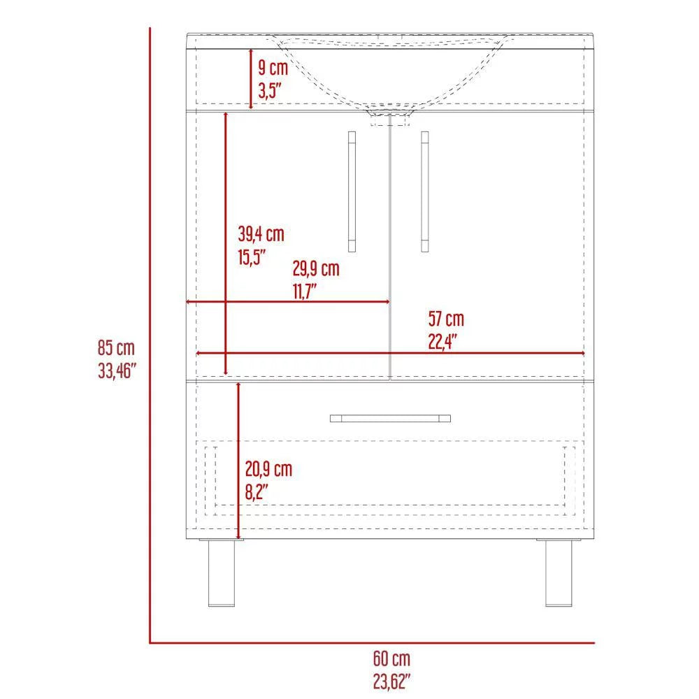 Light Gray Single Bathroom Vanity R7612