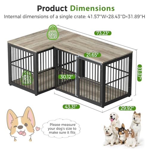 Brown Wooden Dog Crate Furniture TV Stand J454311