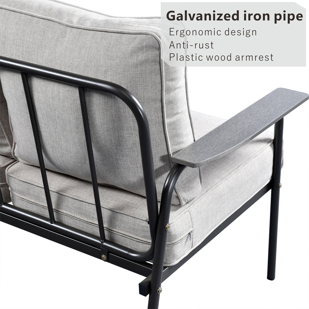 4 Pieces Wicker Outdoor Sectional Sofa with Coffee Table H306