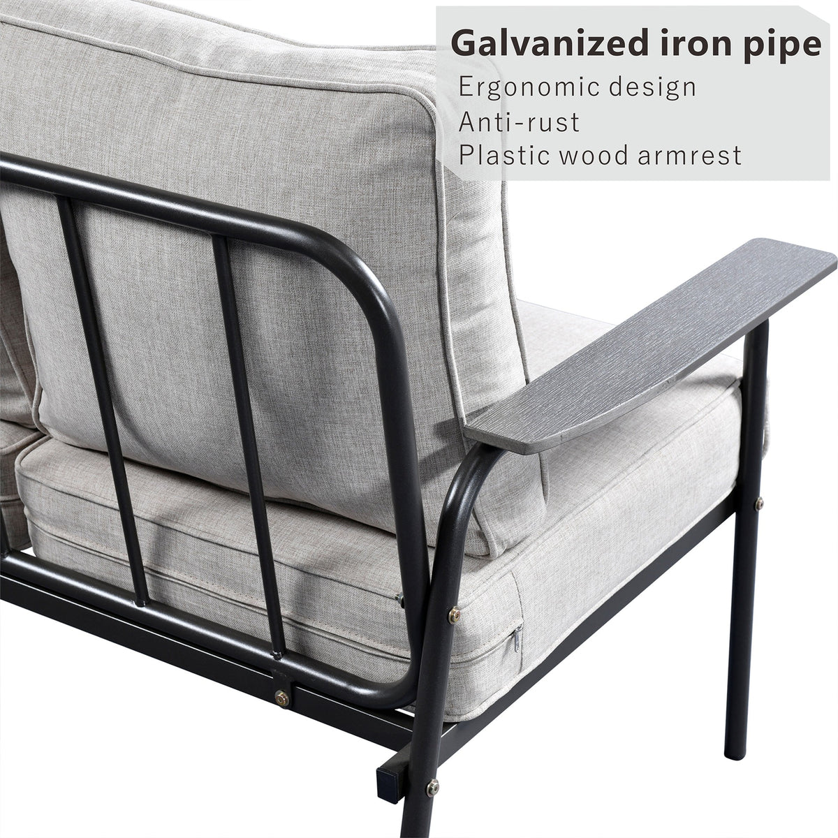 4 Pieces Wicker Outdoor Sectional Sofa with Coffee Table H306