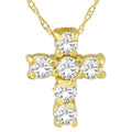 1/2CT Diamond Petite Cross & Chain P670