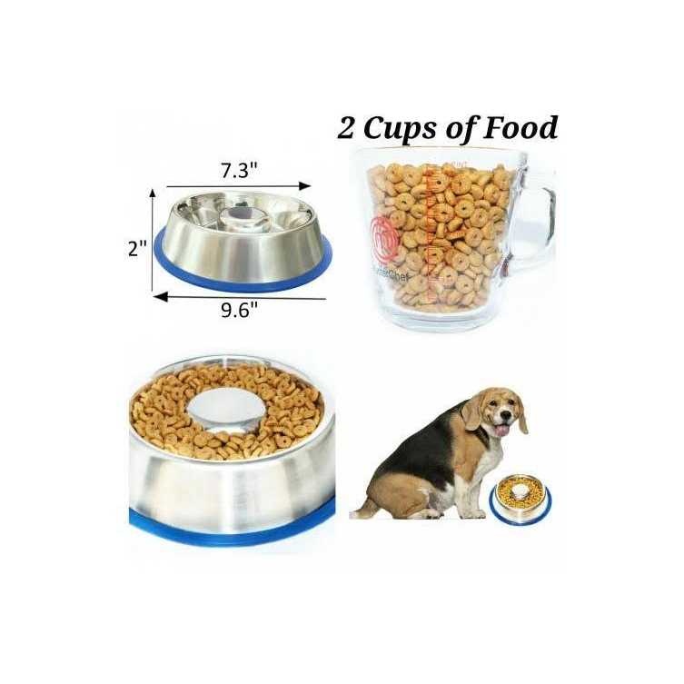 Slow Feed Anti Bloat Dog Bowl with Silicone Base I830