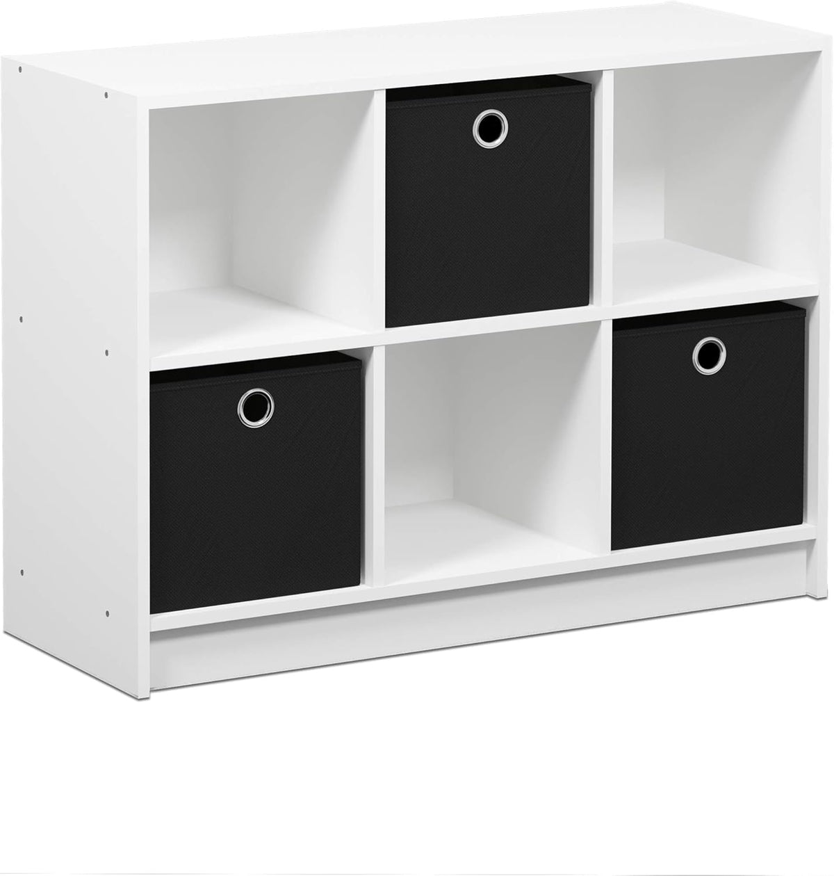 3x2 Bookcase Storage with Bins, Light Cherry/Ivory L6070