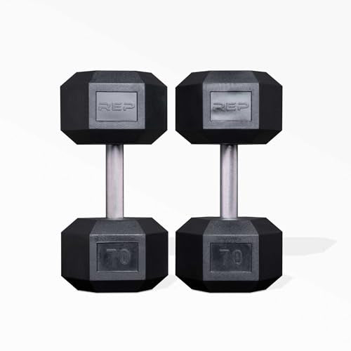 55lb-75 lb Rubber Hex Dumbbell Set T894