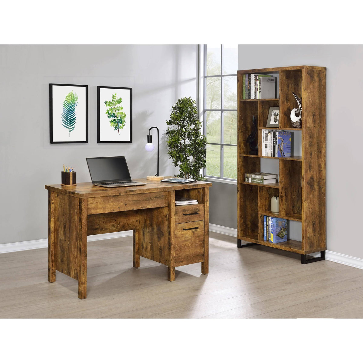 Antique Nutmeg Lift Top Office Desk I48395