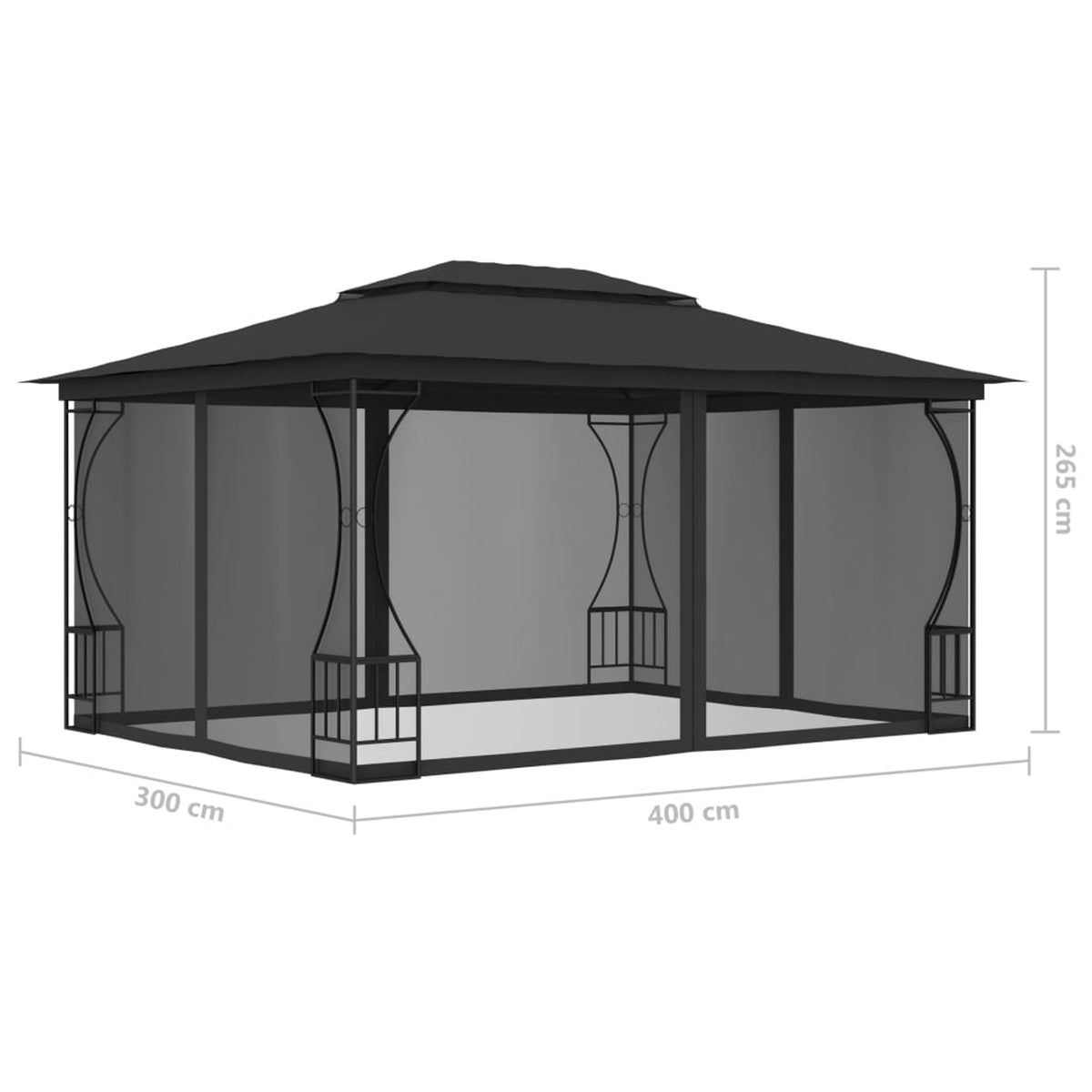 Anthracite Gazebo with Nets Q2467