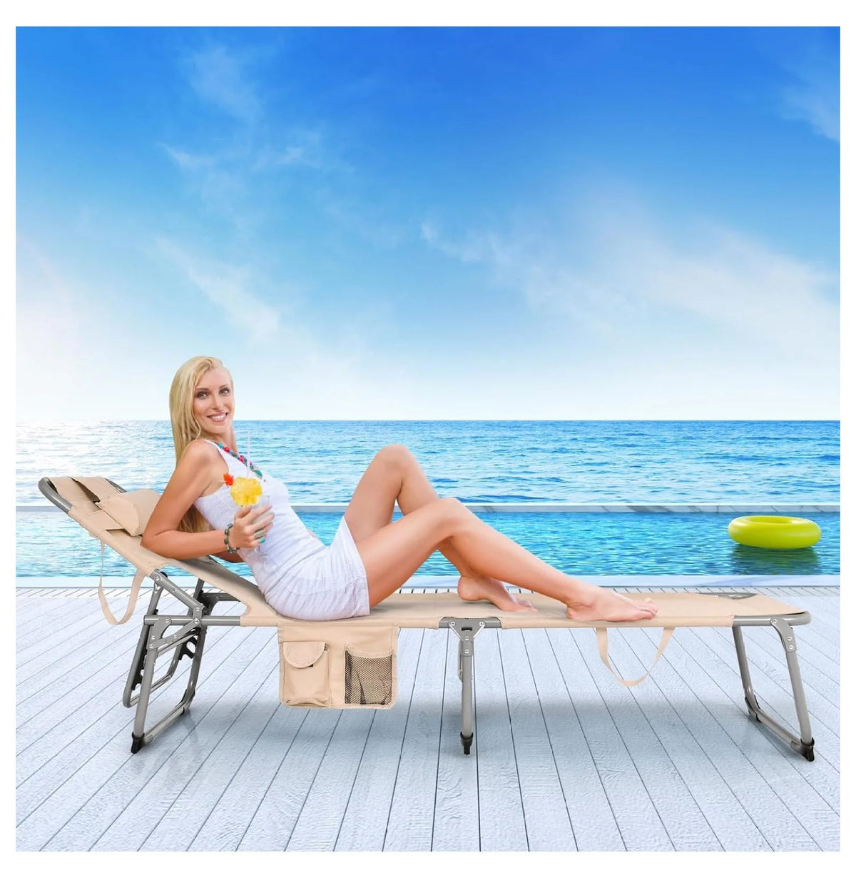 Folding Tanning Chair with Face Arm Hole Z9686