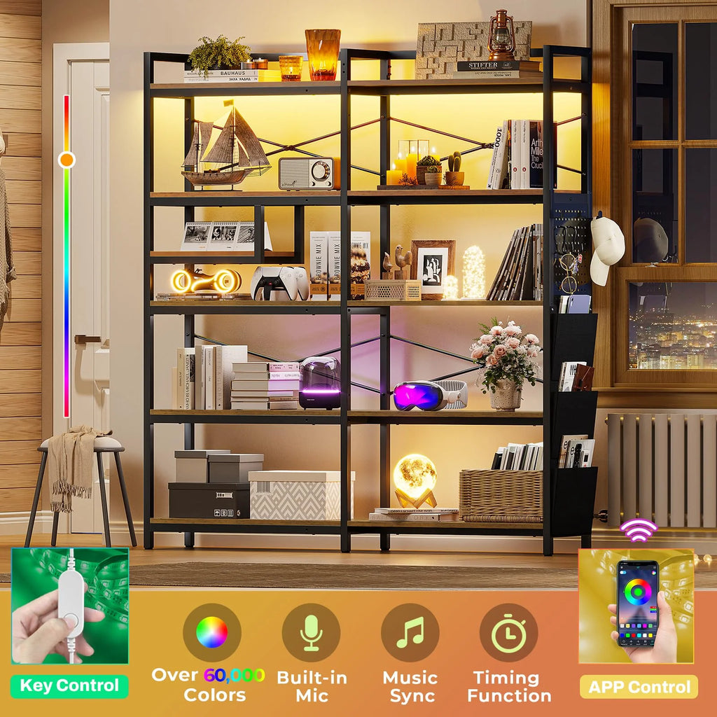5-Tier Convertible Corner Bookshelf with Storage Q6770