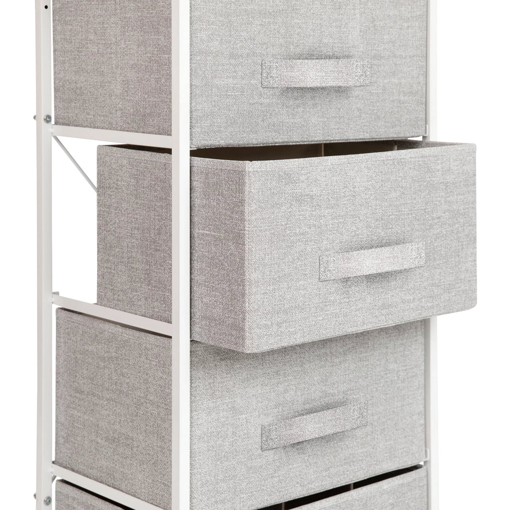 White 4 Drawer Fabric Storage Dresser D385