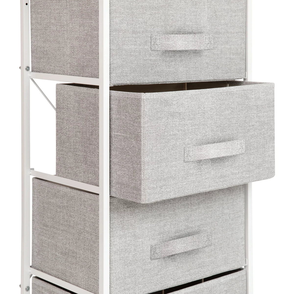 White 4 Drawer Fabric Storage Dresser D385
