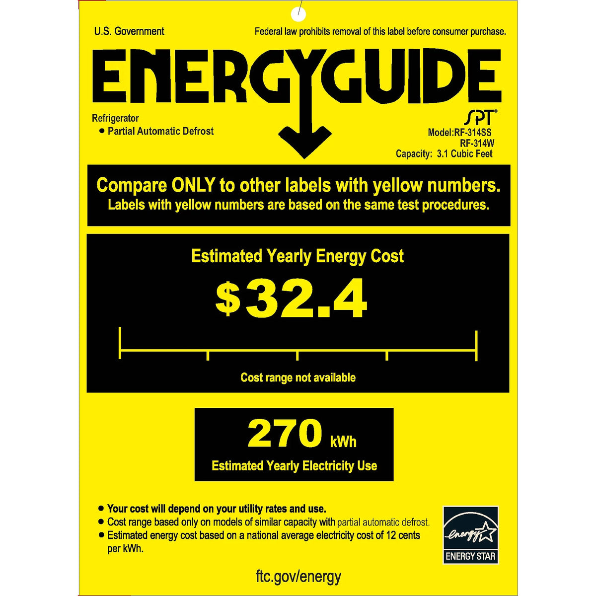 3.1 Cu Ft Two Door Refrigerator C133080