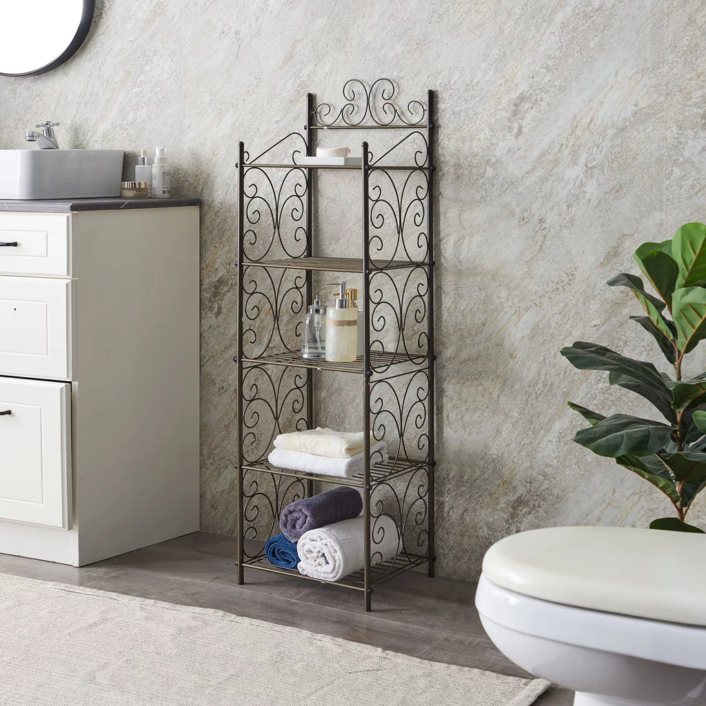5 Tier Metal Kitchen Bathroom Storage Shelving Unit J31629