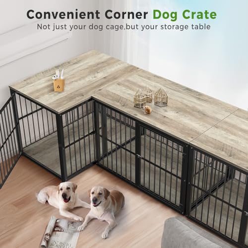 Brown Wooden Dog Crate Furniture TV Stand J454311