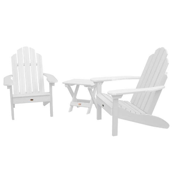 Coastal Teak 2 Classic Chairs with Folding Side Table 3-Piece Set P84096