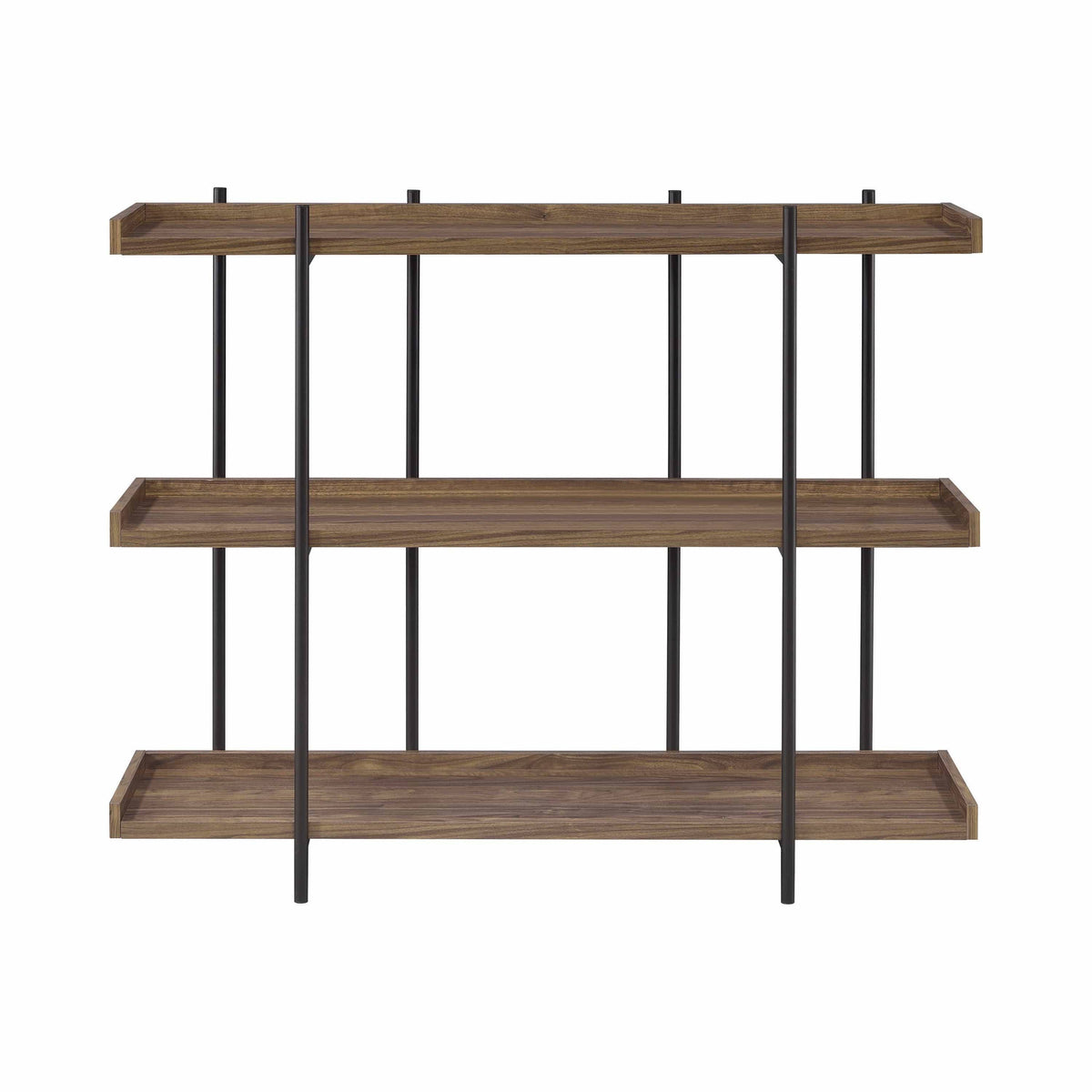 Aged Walnut 3-Shelf Bookcase A62539