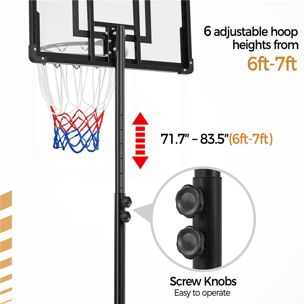 Height Adjustable Portable Basketball Hoop with Wheels H97694