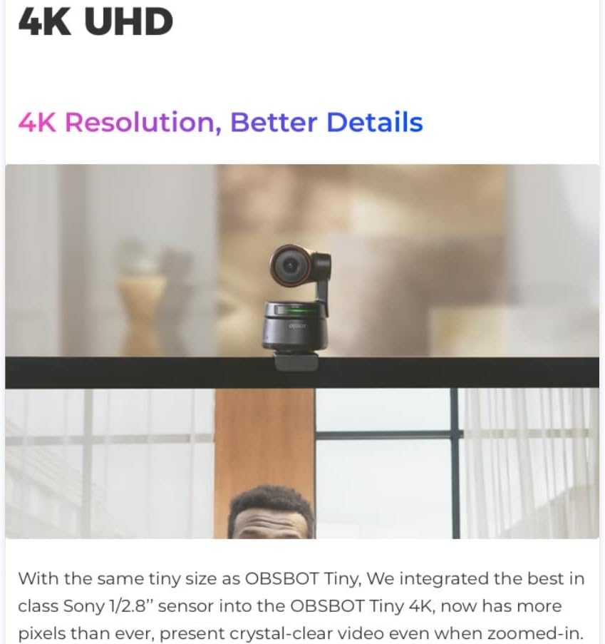 4K PTZ Webcam with 4X Zoom U450466