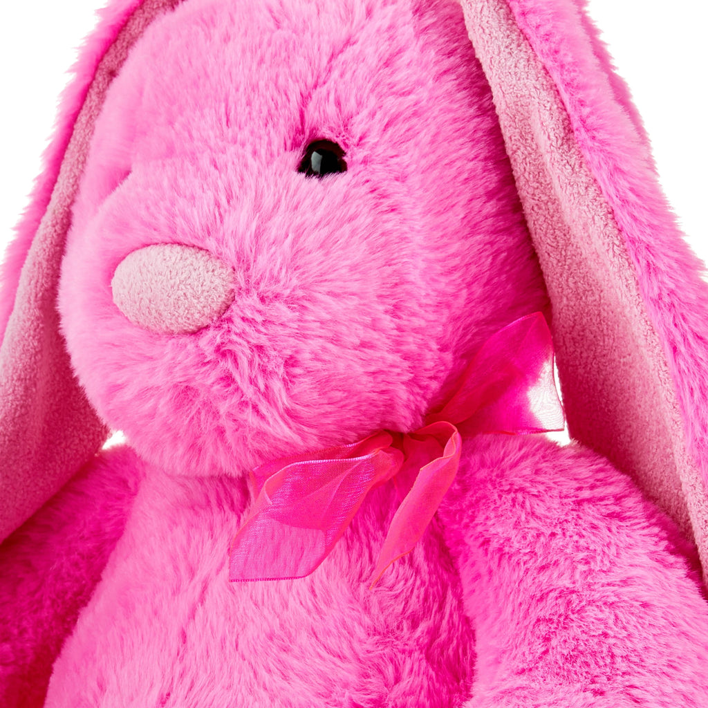 Large Pink Long Ear Bunny Plush 21 in J395023