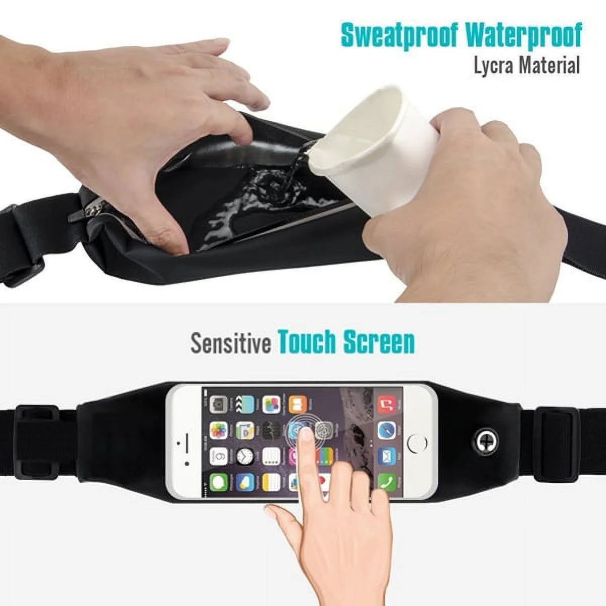Wireless Headphones + Running Waist Bag Combo V64838