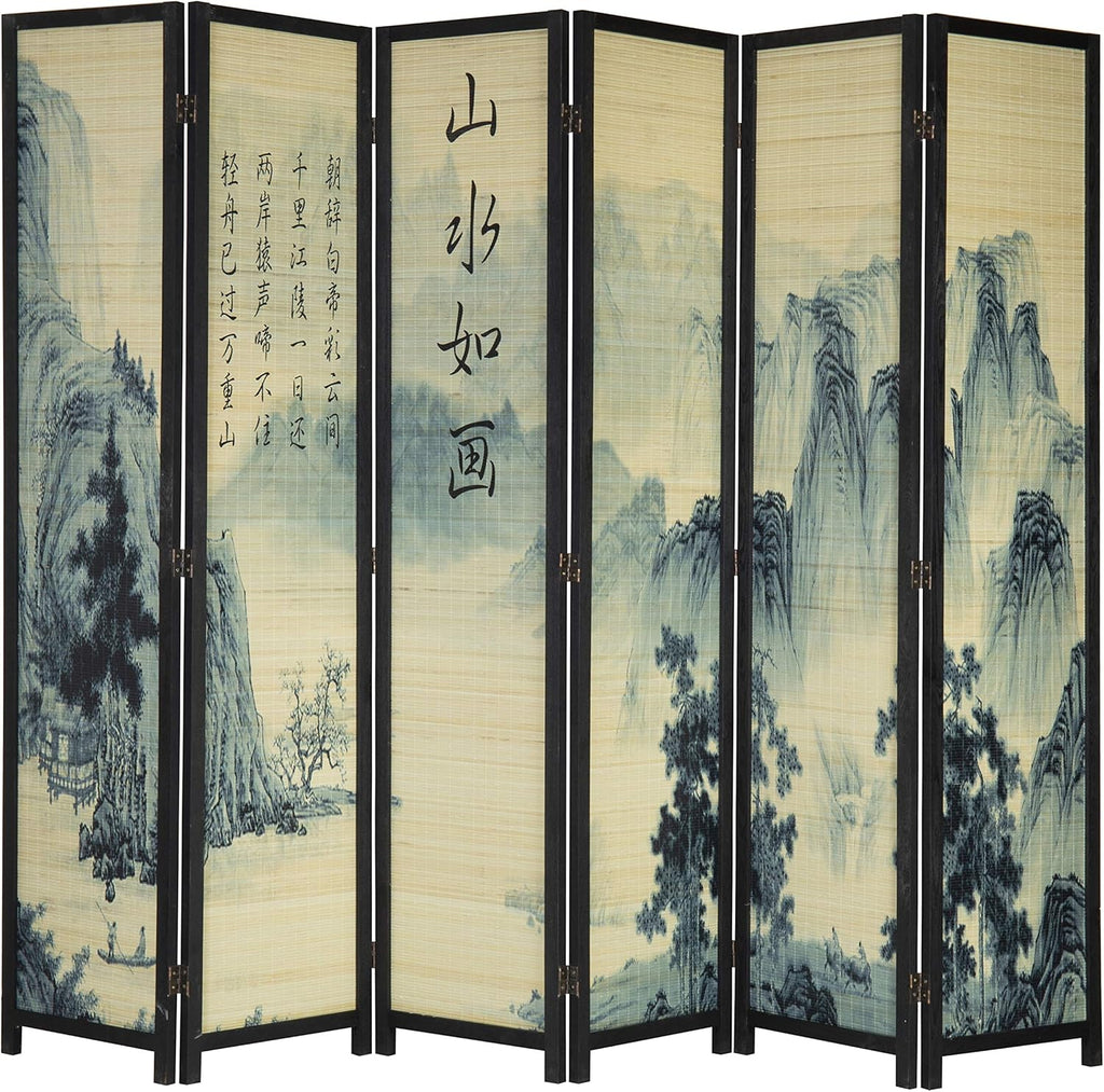 6-Panel Bamboo Freestanding Room Divider C460