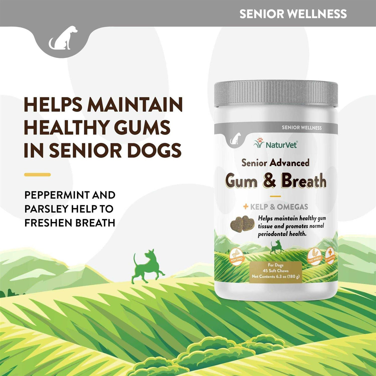 Senior Advanced Gum & Breath Soft Dog Chews E7413