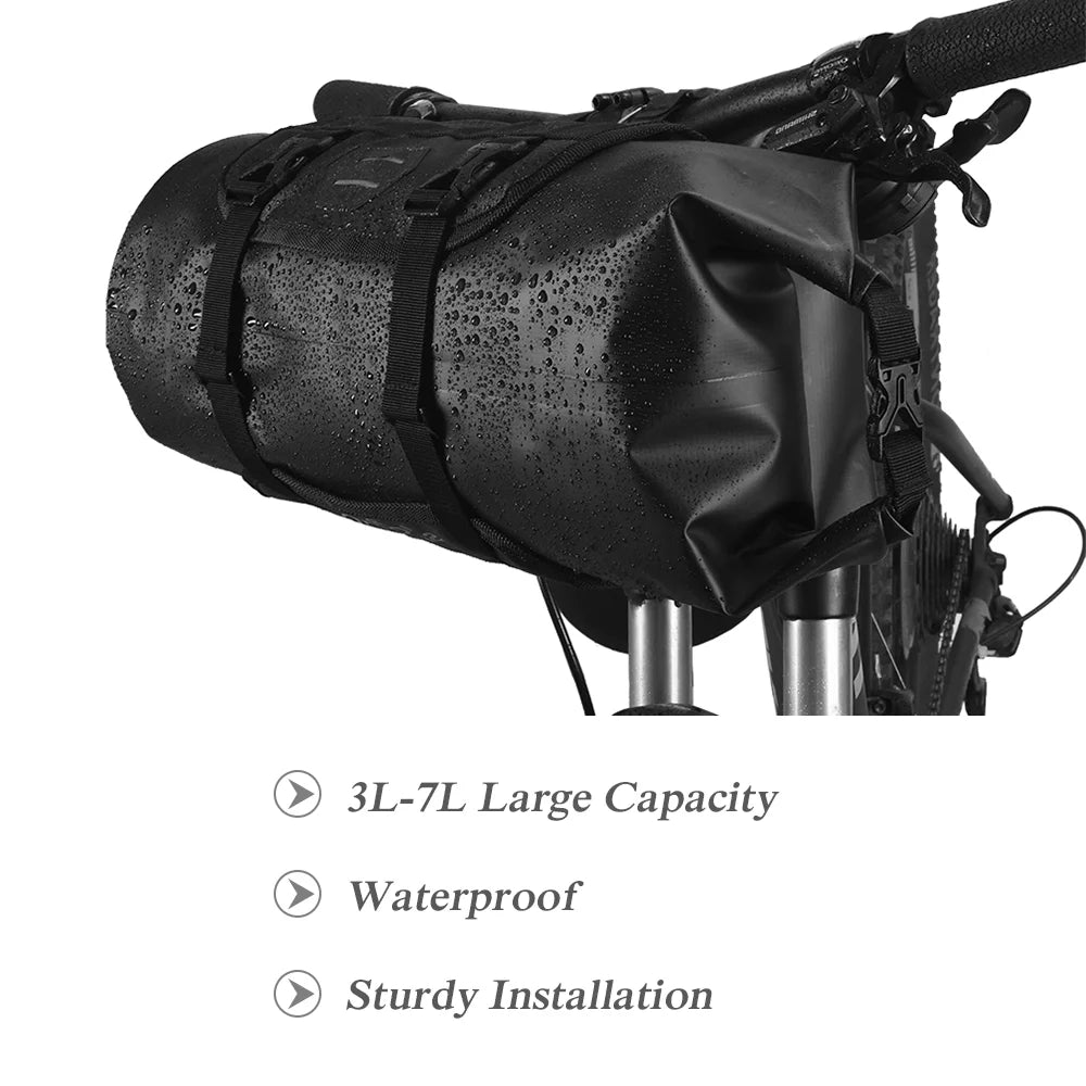 Bike Pannier with Roll Closure, 3 L- 7 L Adjustable, Waterproof Bicycle Bag H828
