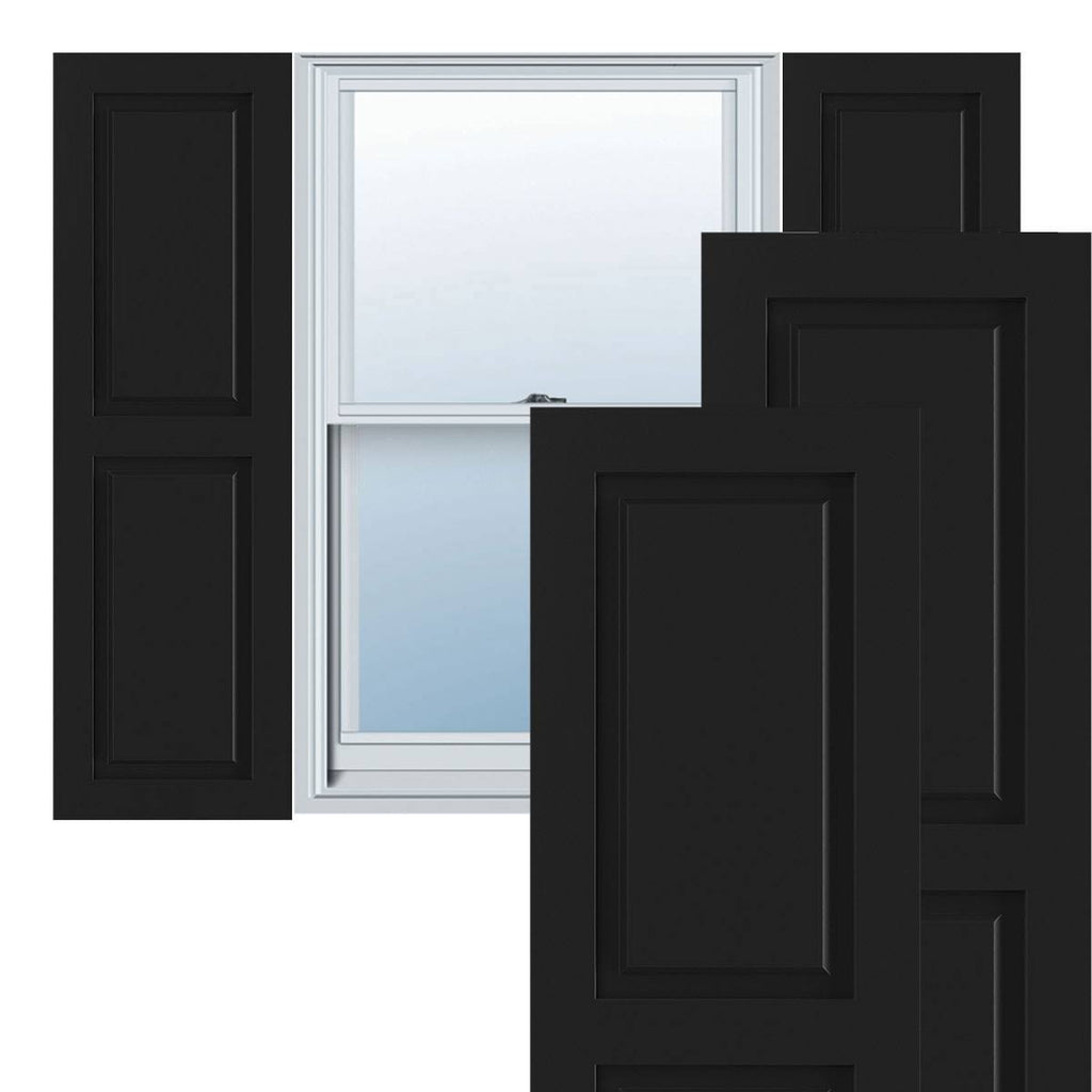 Black Exterior Composite Raised Panel Shutters Per Pair M794