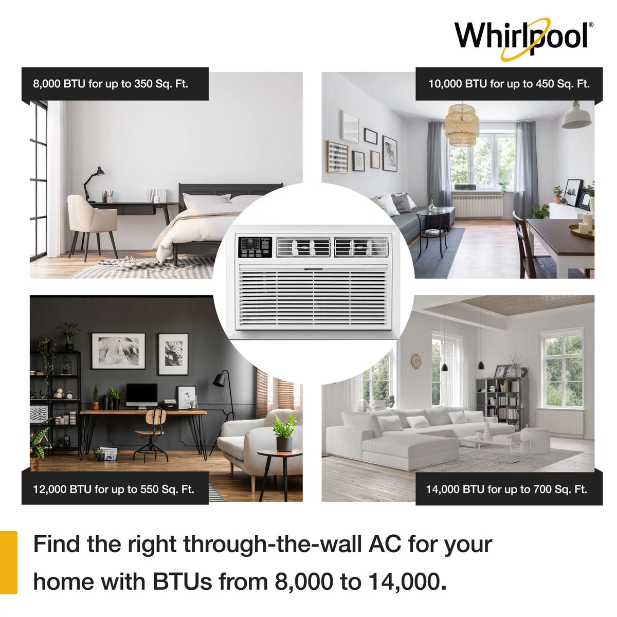 10,000 BTU 230-Volt Through-the-Wall Air Conditioner with Remote, White A1811