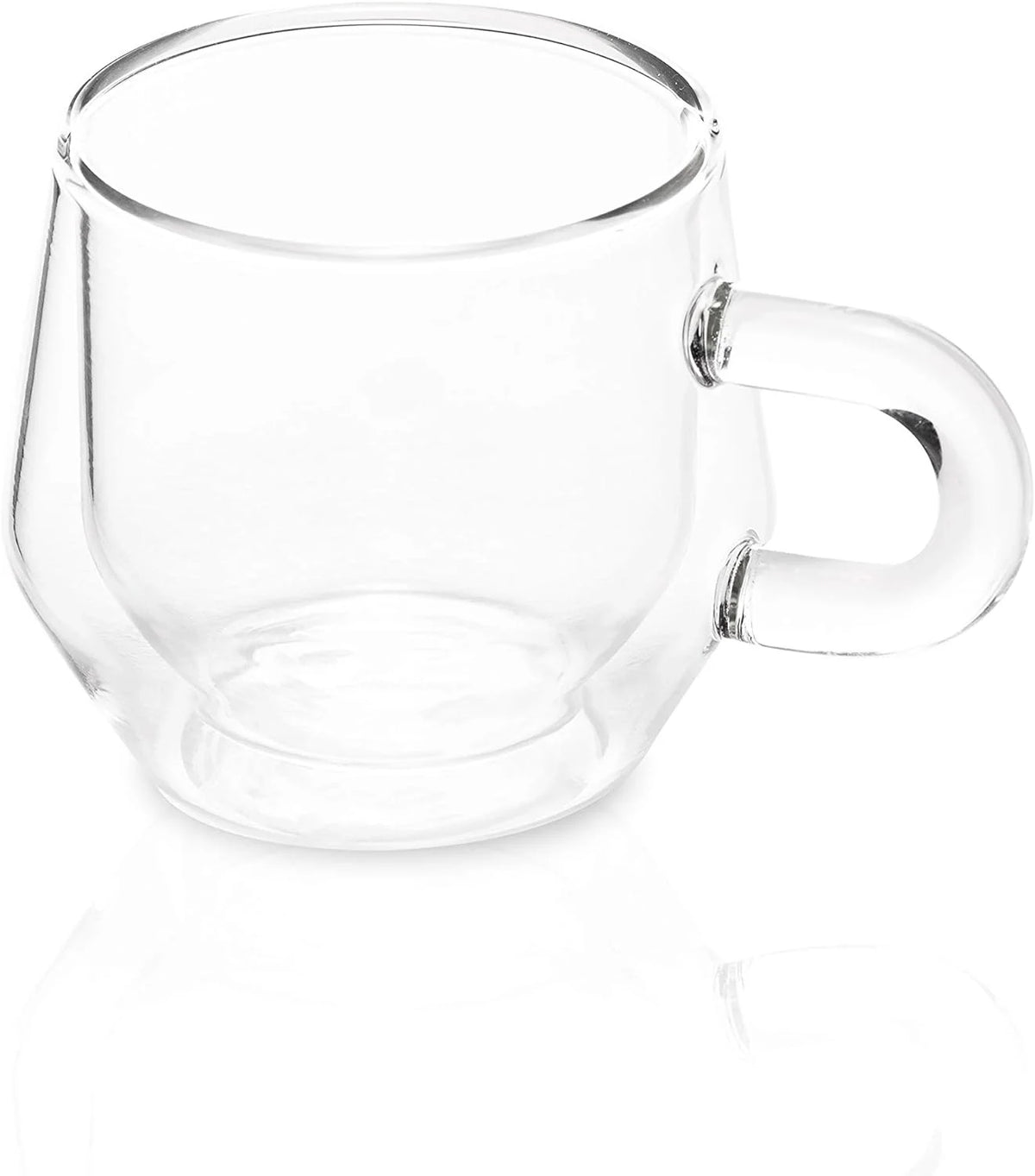 Clear 4Oz Double Walled Glass Espresso Cups with Handles D24058