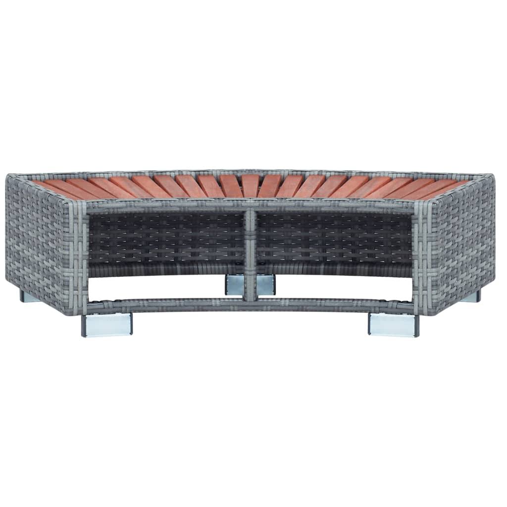 Gray Poly Rattan Spa Step S47816