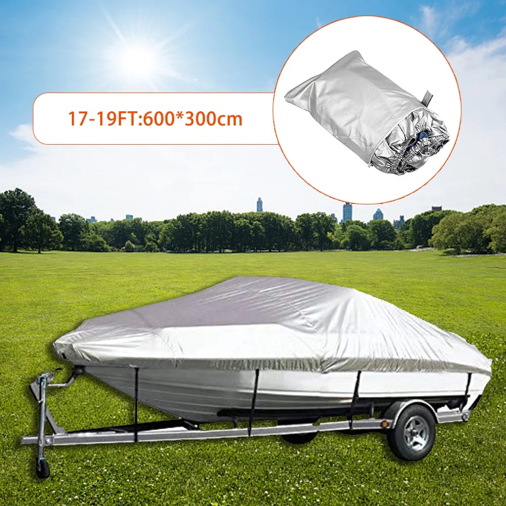 Silver 300D Waterproof Heavy Duty Boat Cover T708082