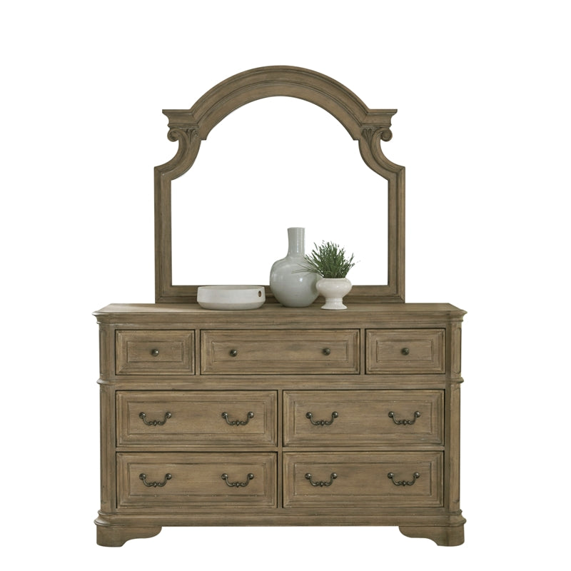 Weathered Bisque Dresser & Mirror O33458