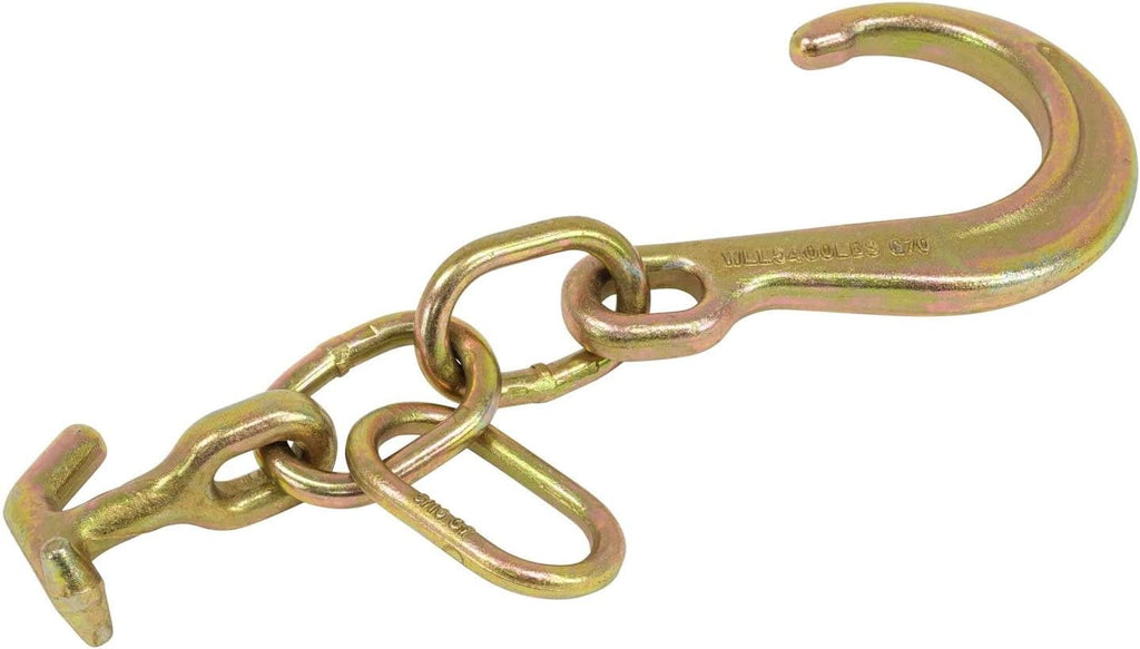 (2 Pack) 8" G70 J Hook with T-J Hooks and Enlarged Link, 5,400 lbs WLL Q29523