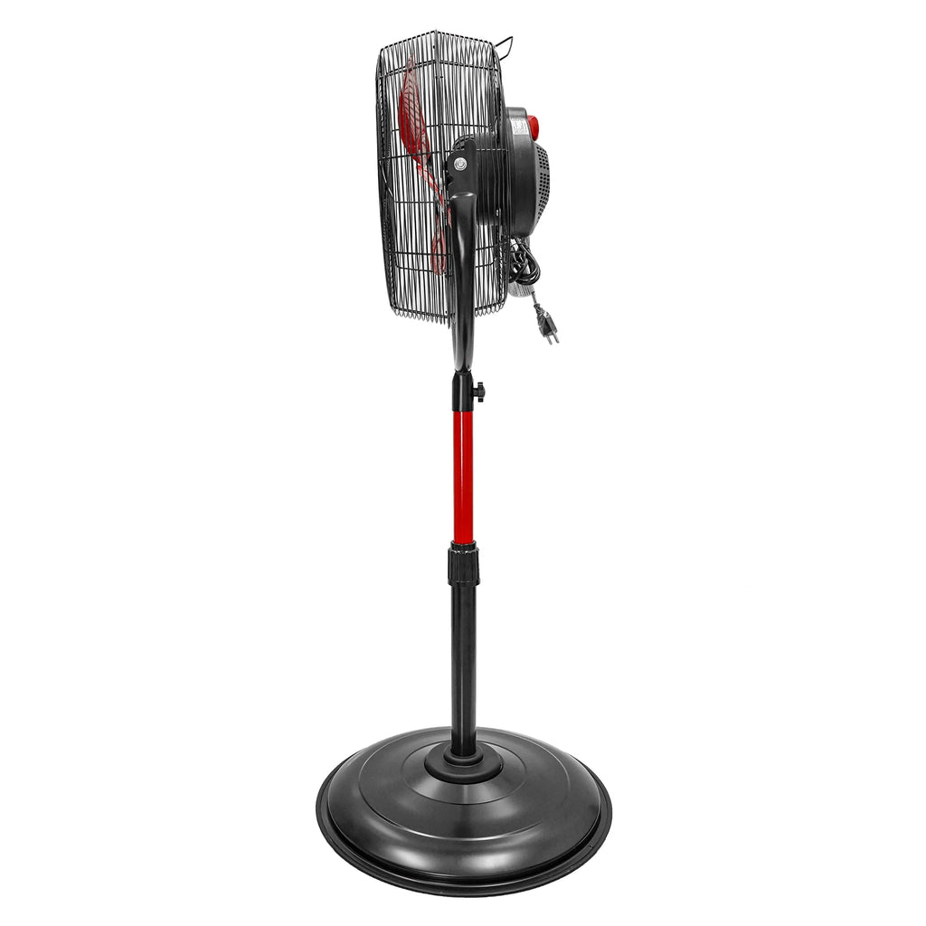 16 inch High Velocity Stand Fan Red & Black Q354653