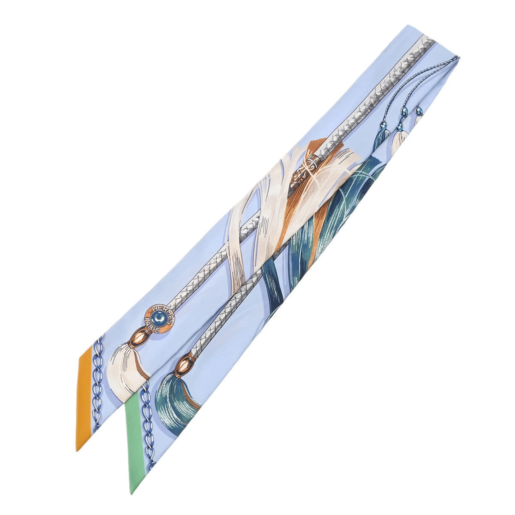 Light Blue 100% Silk Scarf Muffler H287