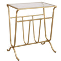 Gold Glass Top Accent Table P585