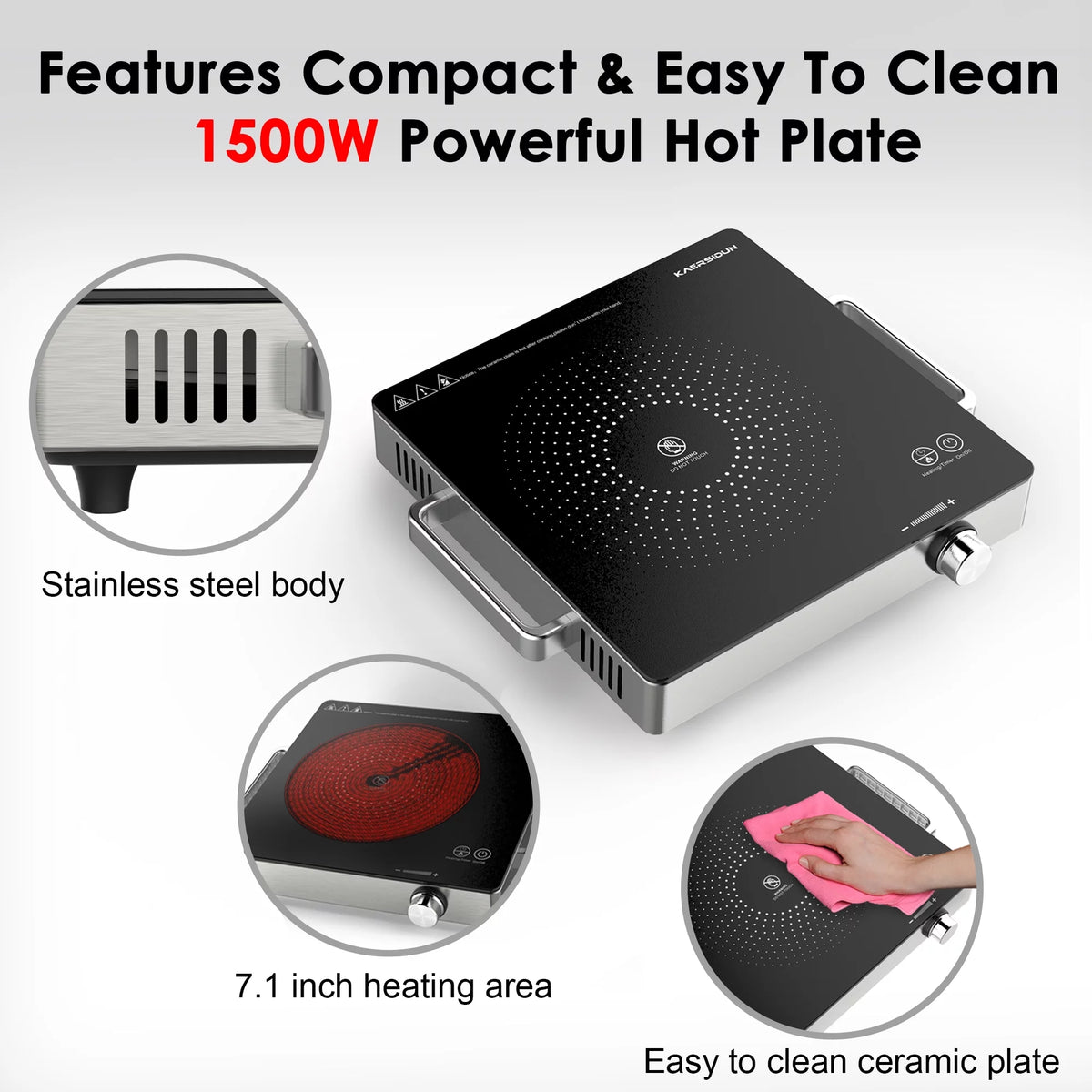 1500W Portable Electric Single Burner Hot Plate O904