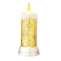 10.5x22 LED Lighted Swirling Snow Globe Candle W315