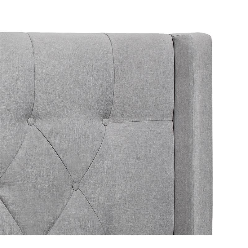 King Light Gray Linen Headboard S111