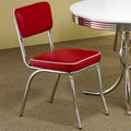 Red and Chrome Open Back Side Chairs Set of 2 M858465
