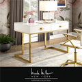 White & Gold Writing Desk B9666