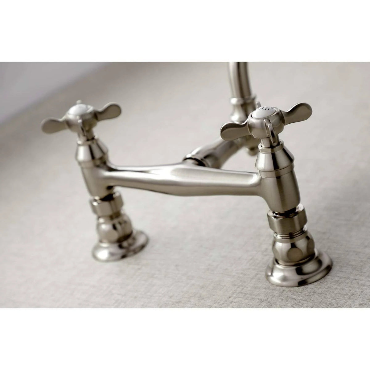 8x22 Center Wall Mount Bathroom Faucet, Brushed Nickel W6308