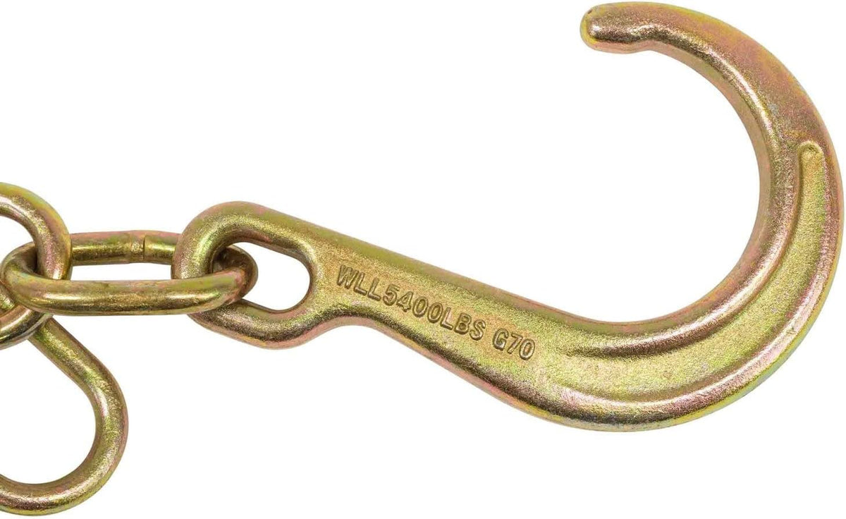 (2 Pack) 8" G70 J Hook with T-J Hooks and Enlarged Link, 5,400 lbs WLL Q29523