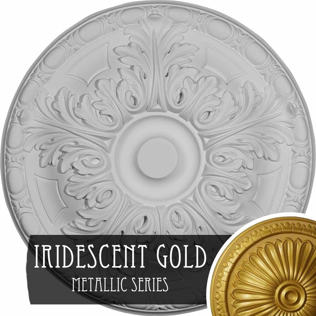 15 3/4x22OD x 5/8x22P Hand-Painted Iridescent Ceiling Medallion O8212