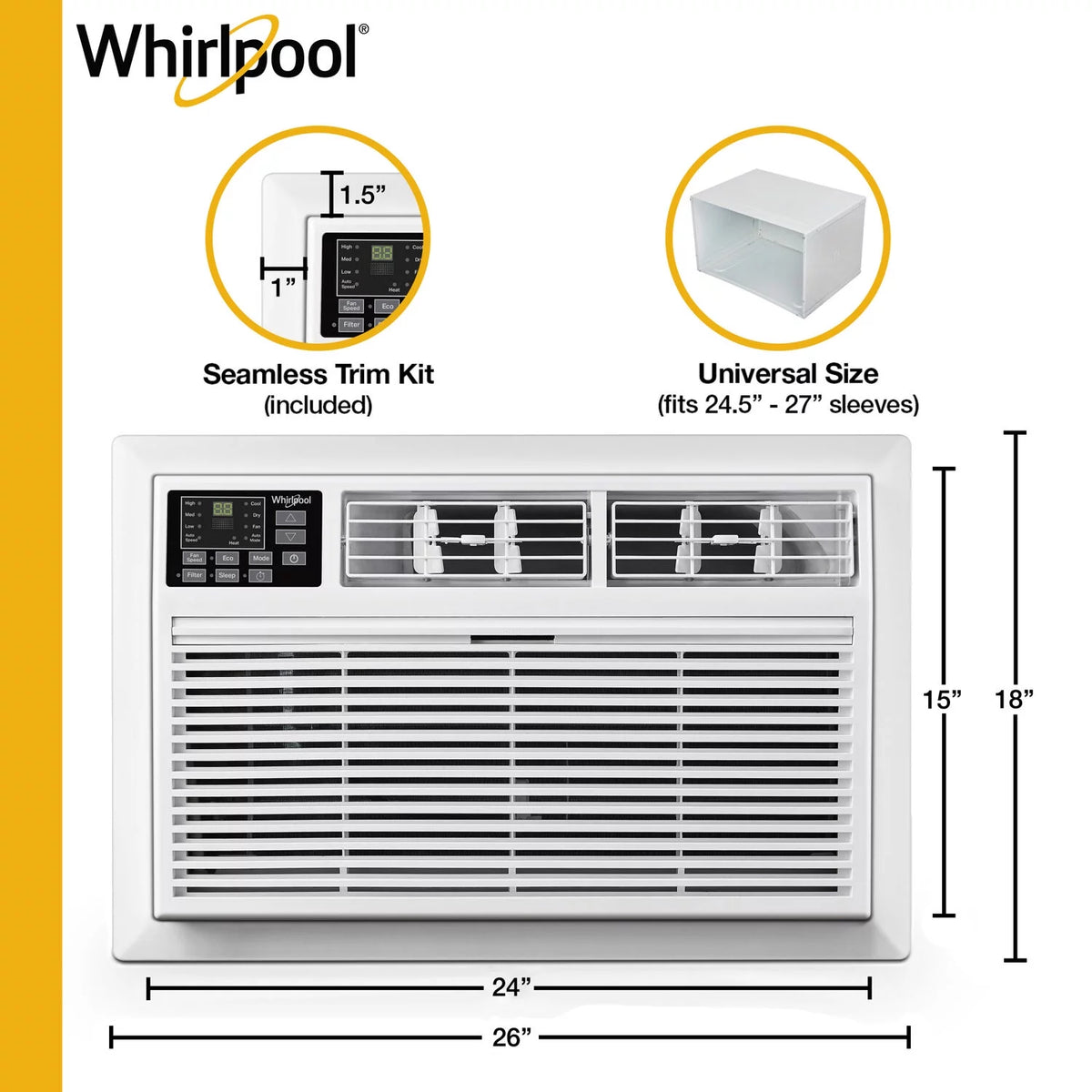 10,000 BTU 230-Volt Through-the-Wall Air Conditioner with Remote, White A1811