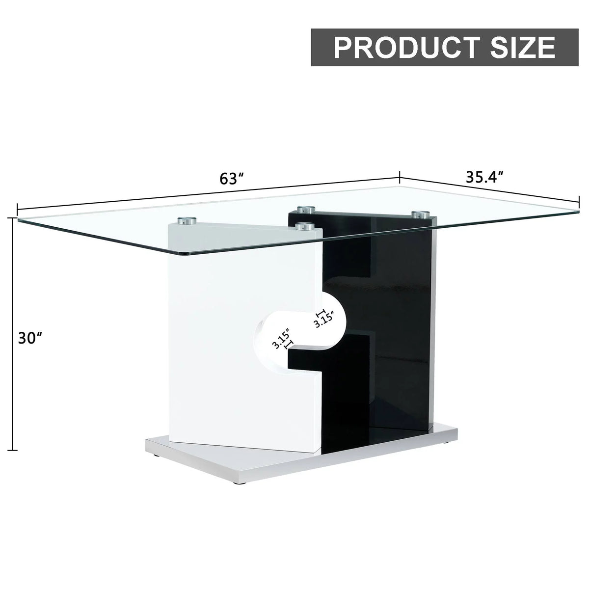 Rectangular Glass Dining Table for 6-8 X594219