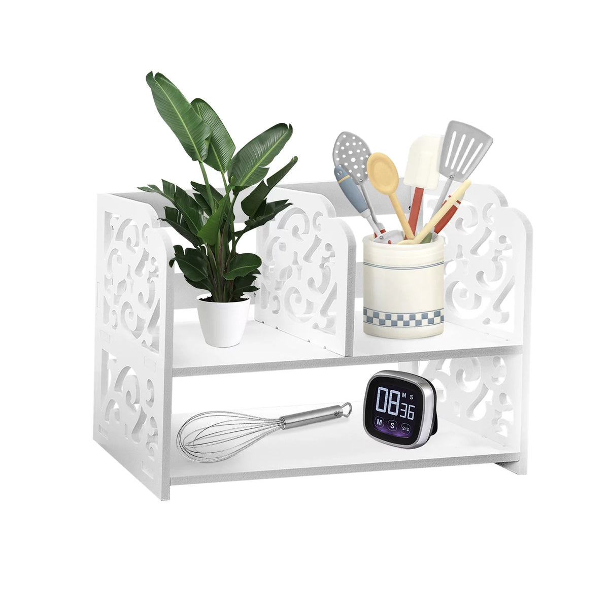 Small Desktop Organizer Bookshelf Storage Rack Wood Display Shelf K129